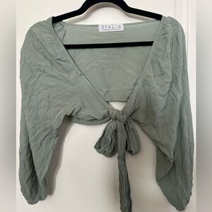 Stella Laguna Beach Sage Boho Tie-Front Shrug/Bolero. (No tag but fits XS/S/M)
